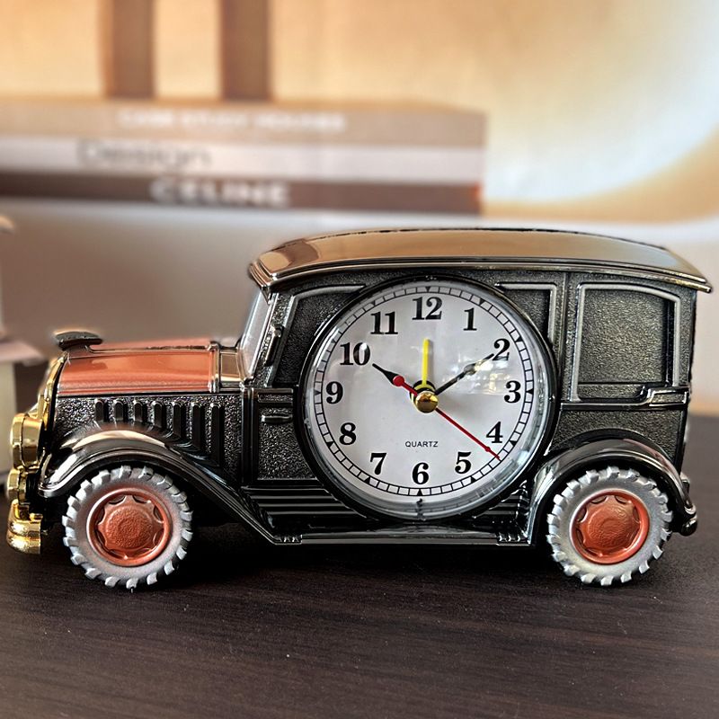 V1312-6 CH555 series six classic car alarm clock Retro nostalgic digital pointer plastic table clock Student gift Fashion personality gift Creative alarm clock student bedside clock home