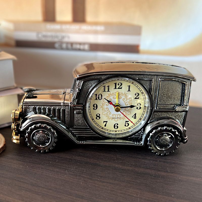 V1312-6 CH555 series six classic car alarm clock Retro nostalgic digital pointer plastic table clock Student gift Fashion personality gift Creative alarm clock student bedside clock home