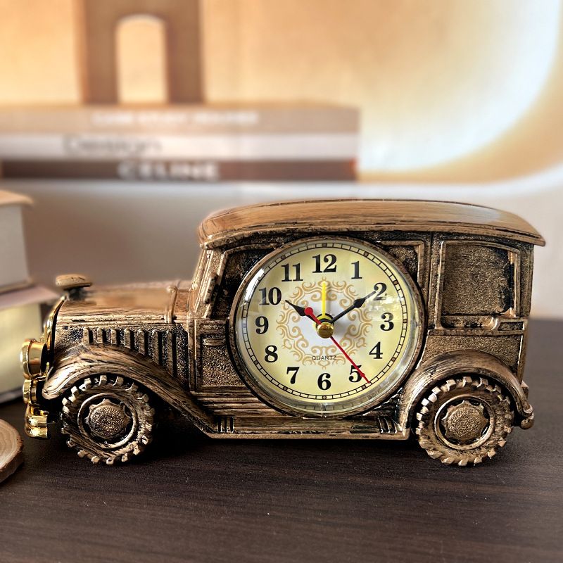 V1312-6 CH555 series six classic car alarm clock Retro nostalgic digital pointer plastic table clock Student gift Fashion personality gift Creative alarm clock student bedside clock home