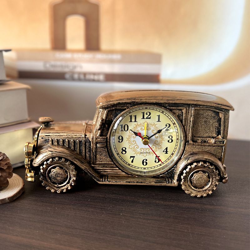 V1312-6 CH555 series six classic car alarm clock Retro nostalgic digital pointer plastic table clock Student gift Fashion personality gift Creative alarm clock student bedside clock home
