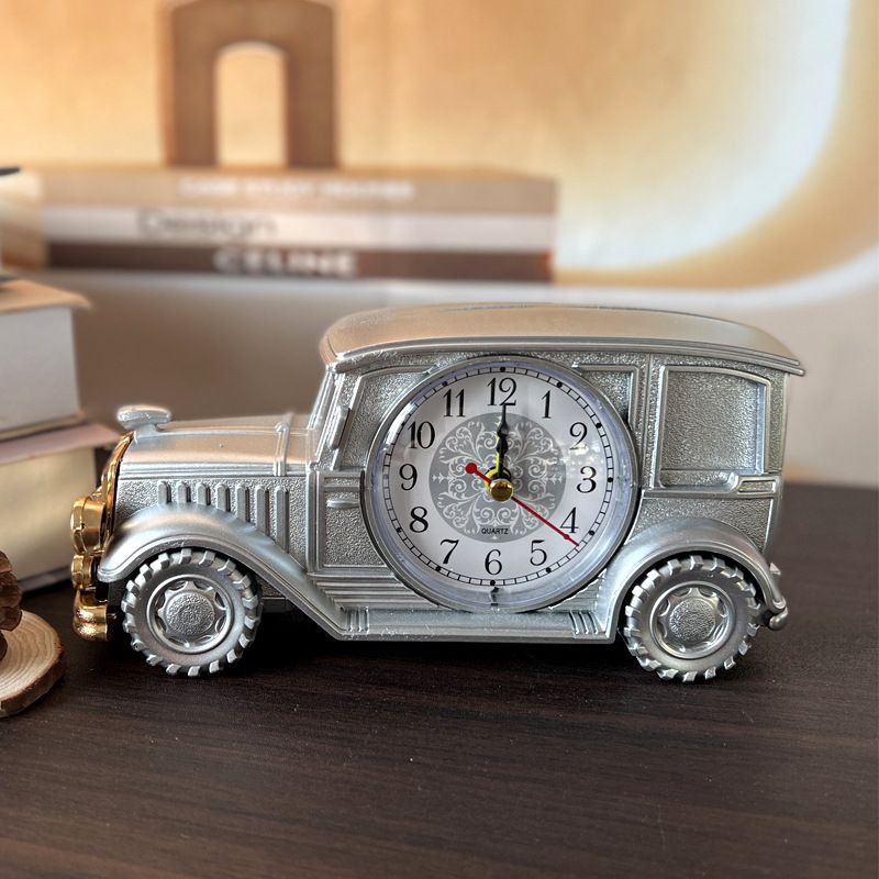 V1312-6 CH555 series six classic car alarm clock Retro nostalgic digital pointer plastic table clock Student gift Fashion personality gift Creative alarm clock student bedside clock home