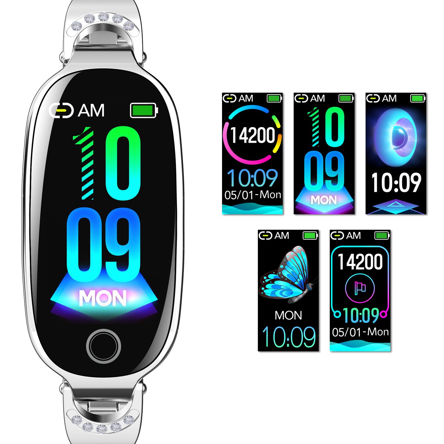 2025 New Lady's Gift F81 Fashion Women's Smart Watch  Non-invasive Blood Glucose Menstrual Reminder Heart Rate Blood Pressure Monitoring Sports Bracelet Specially gift for Lady's