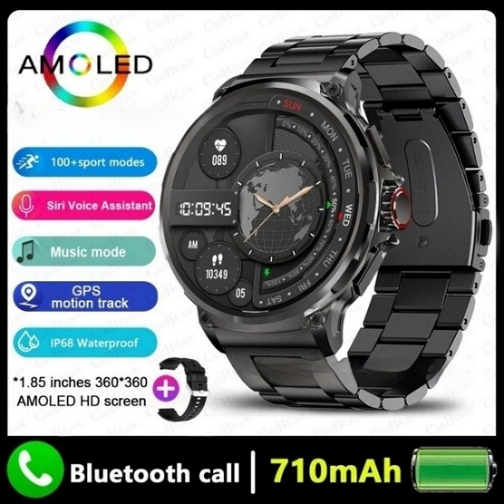 2025 NEW smart watch V69 smart watch 1.85 inch Bluetooth call large screen heart rate blood oxygen multi-sports waterproof smart watch