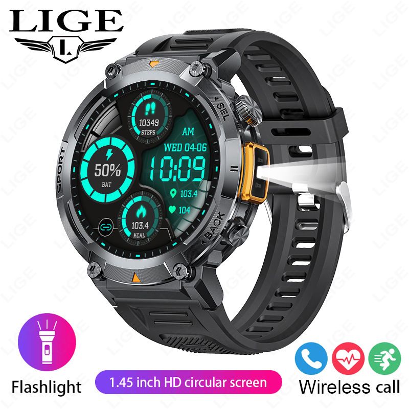 2025 new smart watch S100 outdoor smart watch Bluetooth call flashlight information push sports waterproof watch