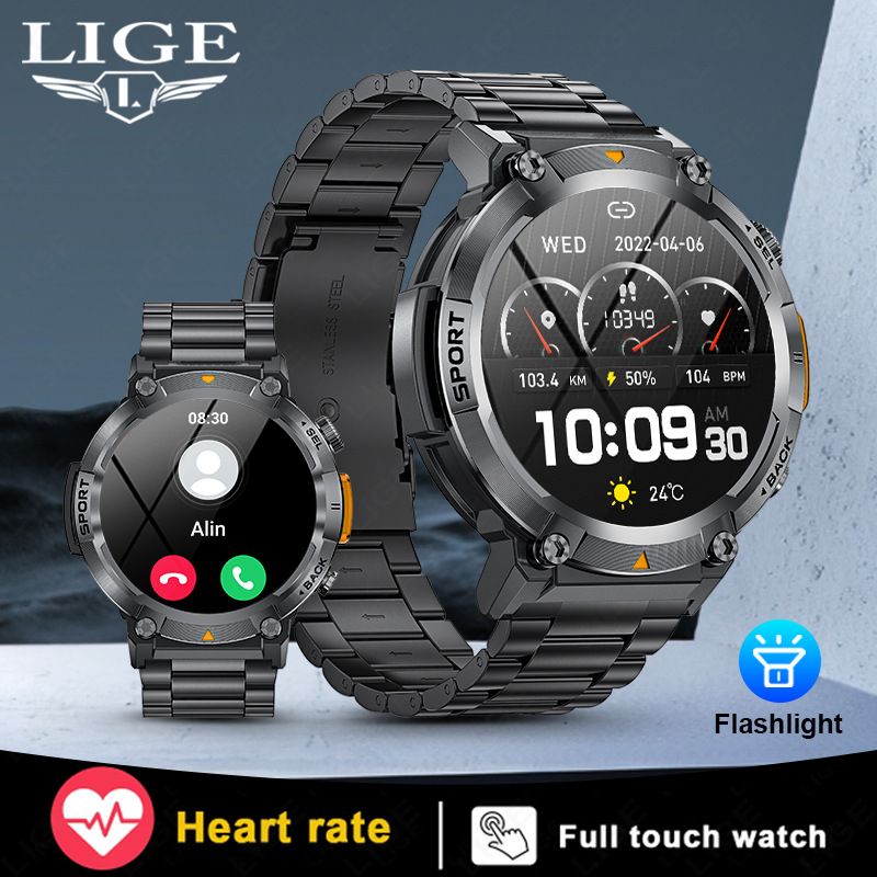 2025 new smart watch S100 outdoor smart watch Bluetooth call flashlight information push sports waterproof watch