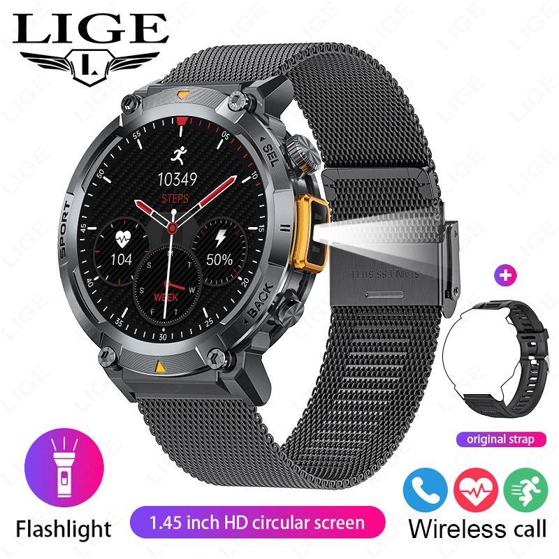 2025 new smart watch S100 outdoor smart watch Bluetooth call flashlight information push sports waterproof watch