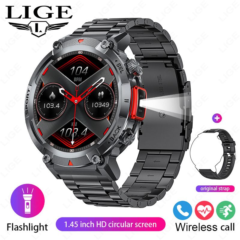 2025 new smart watch S100 outdoor smart watch Bluetooth call flashlight information push sports waterproof watch