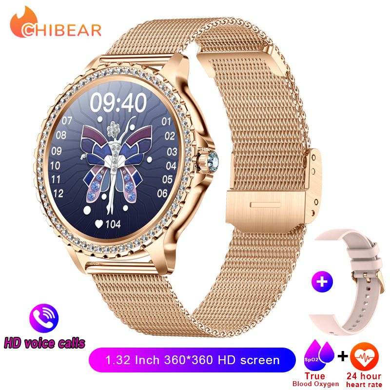2025 New Lady's Smart Watch Valentine's Day Gift Heart Rate Blood Pressure Bluetooth Call Women's Gift Healthy Sleep Monitoring Fashion Women's Bracelet