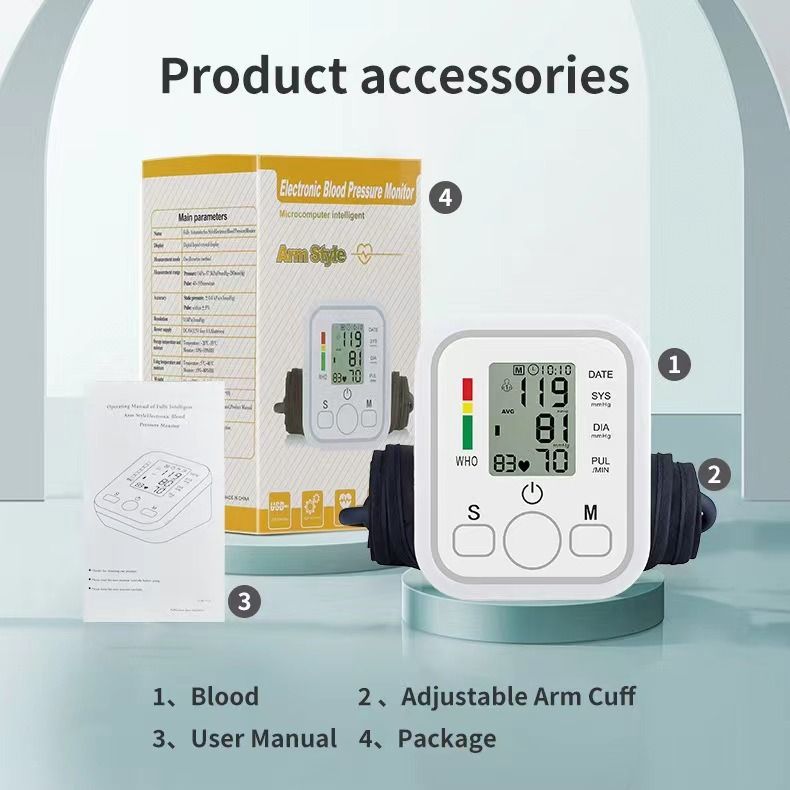 Medical grade blood pressure monitor fully automatic upper arm neutral electric intelligent blood pressure measuring instrument export blood pressure monitor
