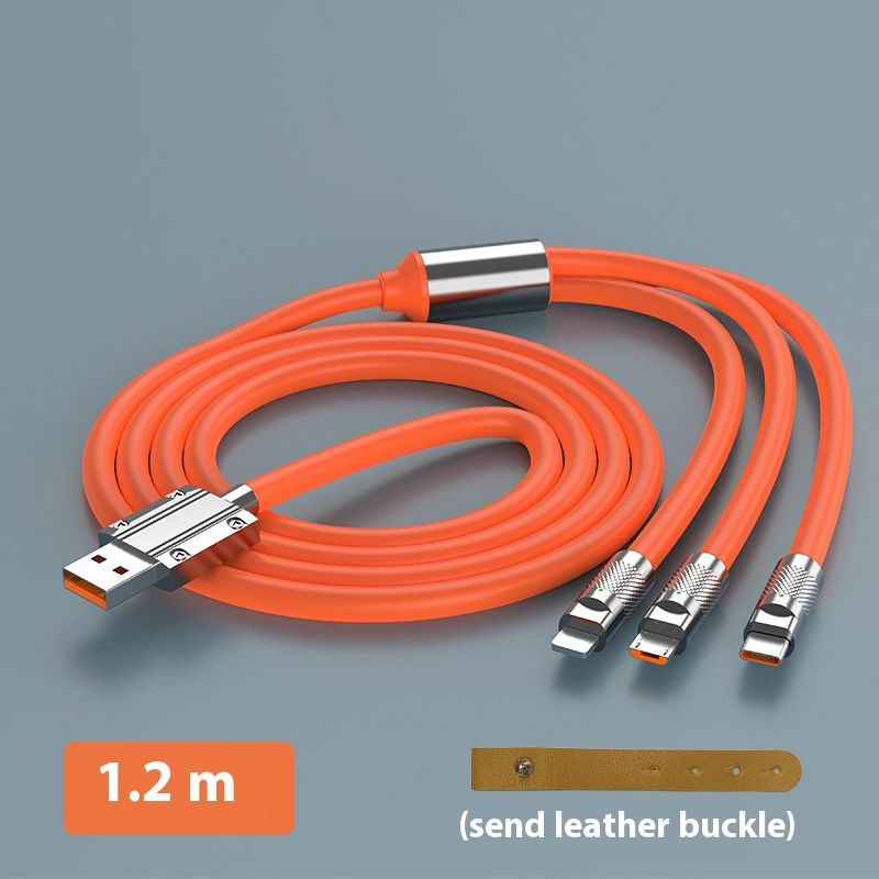 Jike data cable three-in-one charging cable one-to-three 120W super fast charging geek cable suitable for TYPE-C