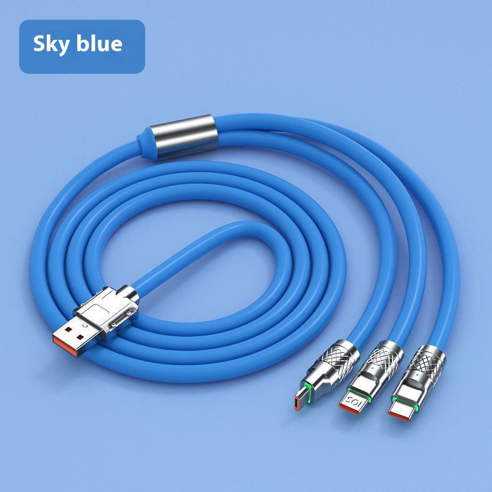 Jike data cable three-in-one charging cable one-to-three 120W super fast charging geek cable suitable for TYPE-C