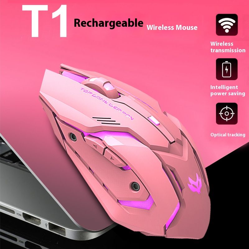 2025 New Spot Silent Cute Luminous Pink Mouse Pad Wireless Charging Game Mouse Mechanical Mouse Pad