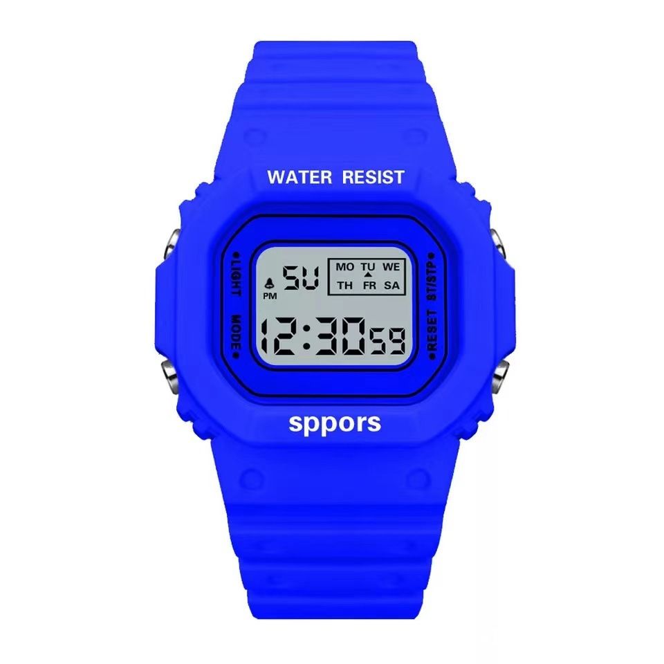 YuYue Solid color square watch student youth outdoor sports waterproof multi-function LED electronic watch