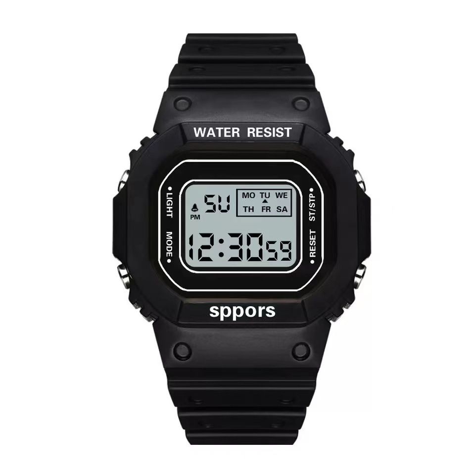 YuYue Solid color square watch student youth outdoor sports waterproof multi-function LED electronic watch