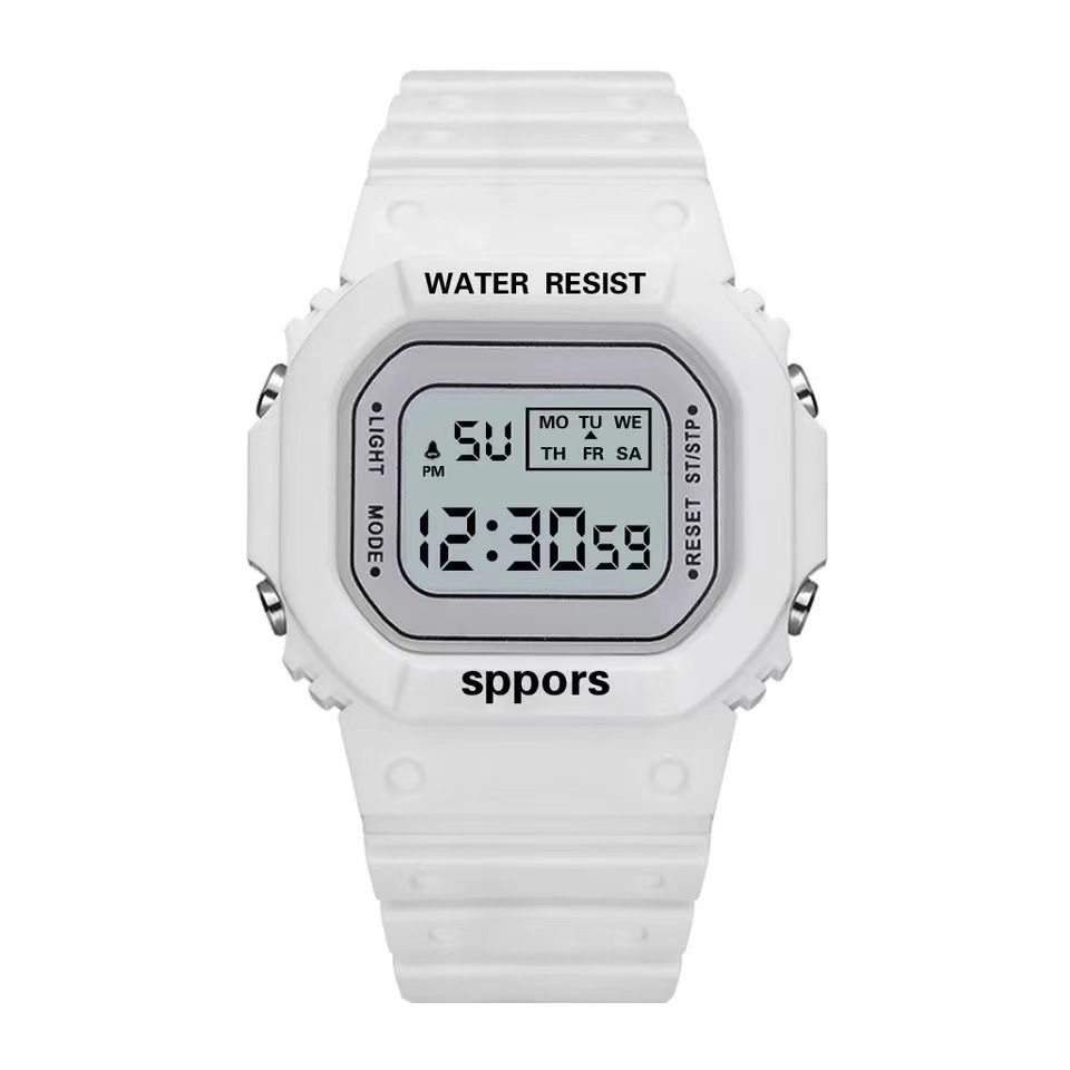 YuYue Solid color square watch student youth outdoor sports waterproof multi-function LED electronic watch