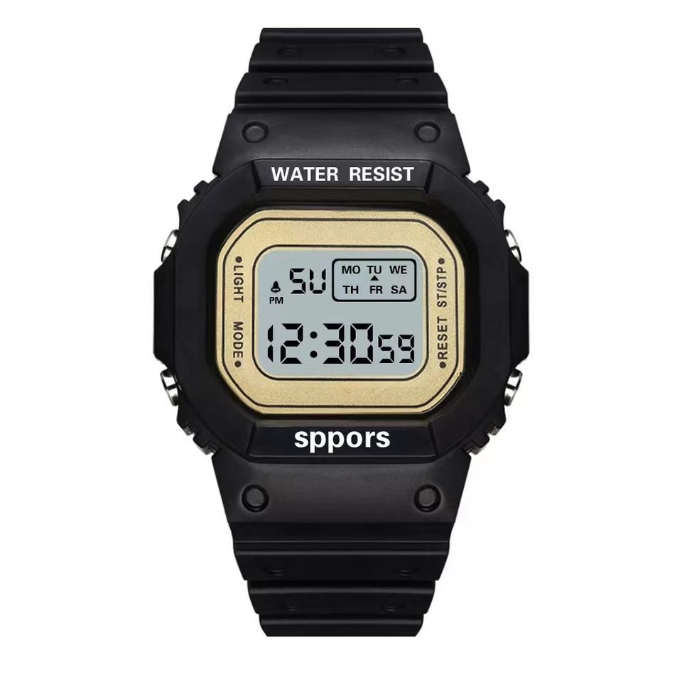 YuYue Solid color square watch student youth outdoor sports waterproof multi-function LED electronic watch