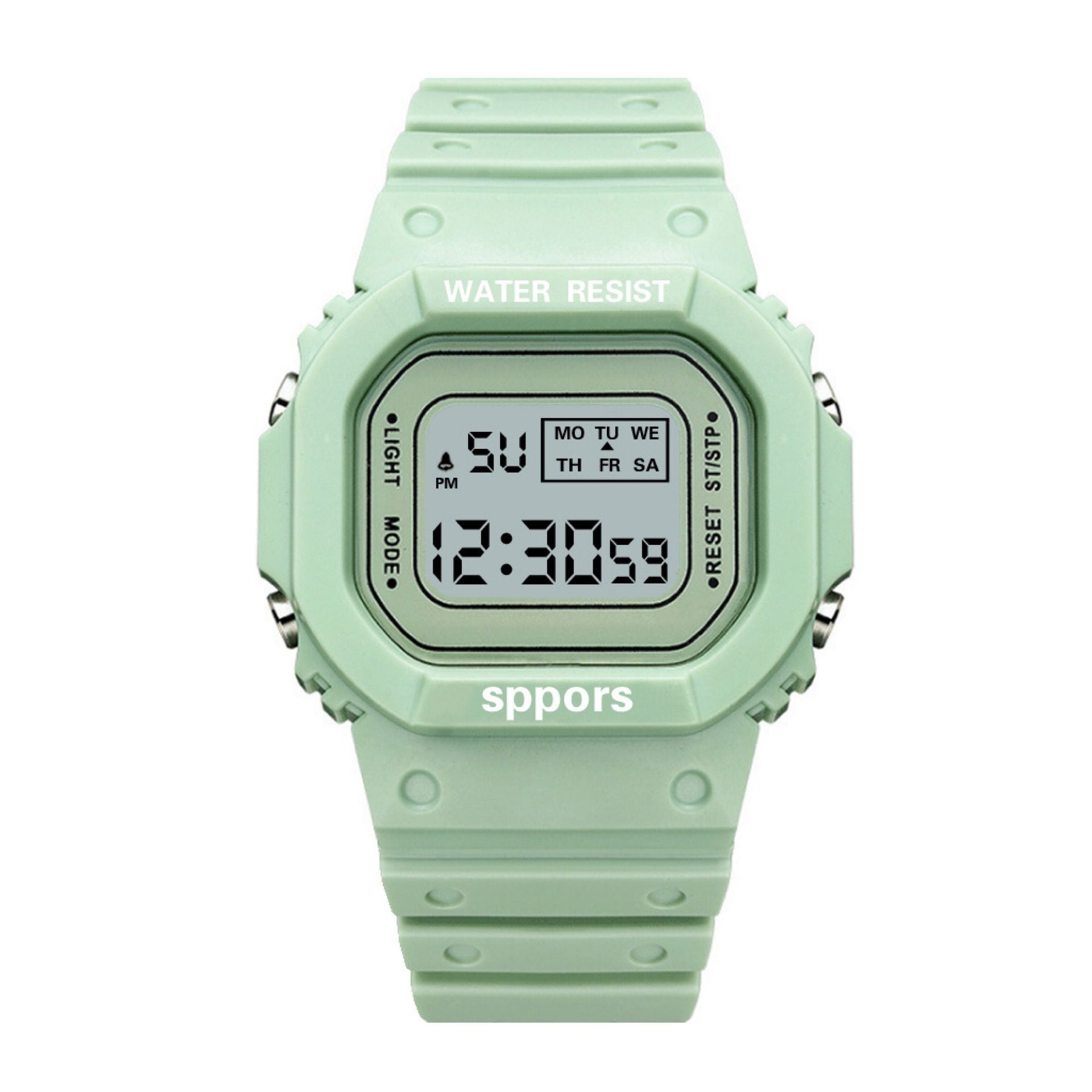 YuYue Solid color square watch student youth outdoor sports waterproof multi-function LED electronic watch