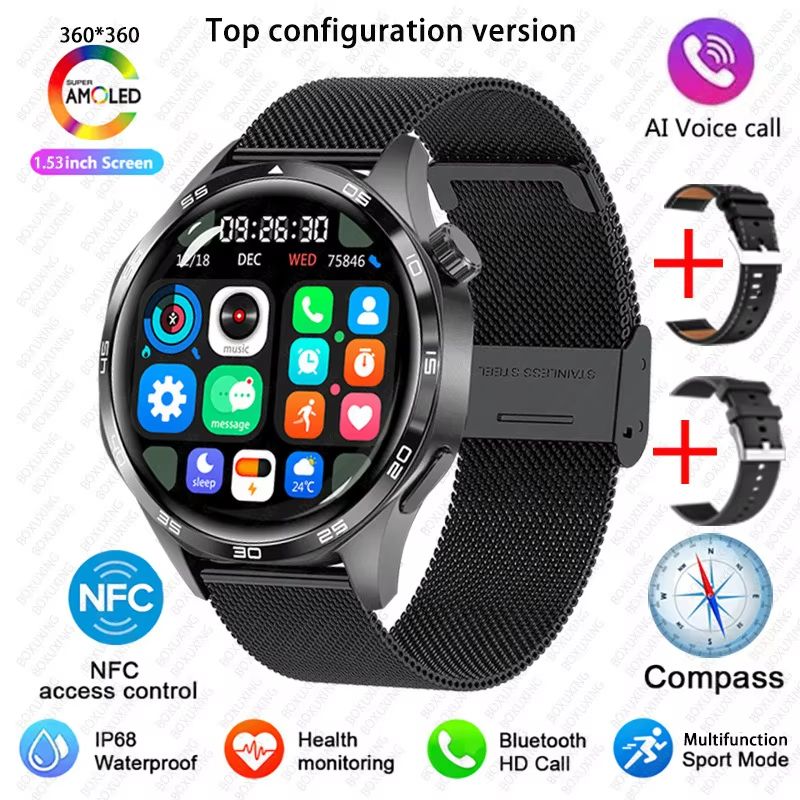 For Huawei WATCH GT 5 Pro Smartwatch Men NFC GPS Tracker AMOLED 360*360 HD Screen Heart Rate Bluetooth Call Sport Smart Watch