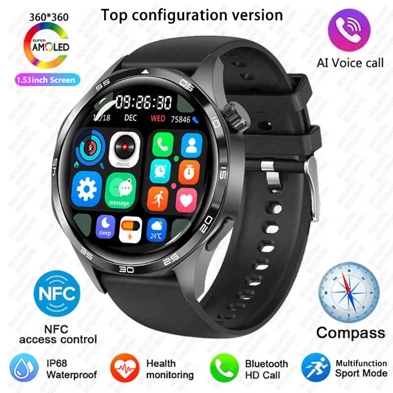 For Huawei WATCH GT 5 Pro Smartwatch Men NFC GPS Tracker AMOLED 360*360 HD Screen Heart Rate Bluetooth Call Sport Smart Watch