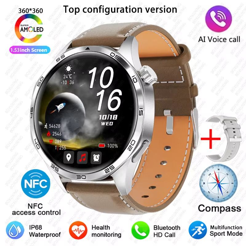 For Huawei WATCH GT 5 Pro Smartwatch Men NFC GPS Tracker AMOLED 360*360 HD Screen Heart Rate Bluetooth Call Sport Smart Watch