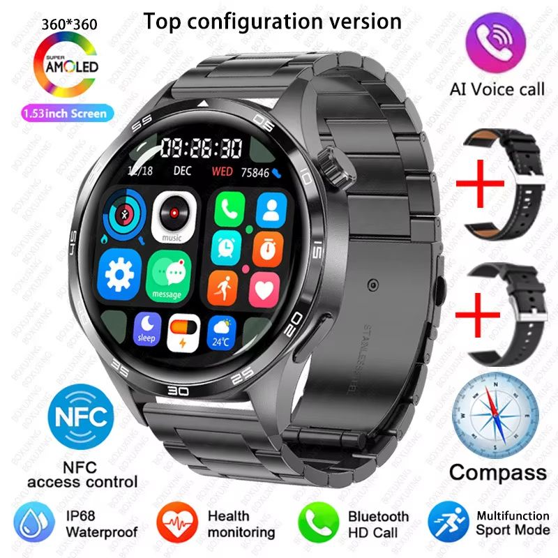 For Huawei WATCH GT 5 Pro Smartwatch Men NFC GPS Tracker AMOLED 360*360 HD Screen Heart Rate Bluetooth Call Sport Smart Watch