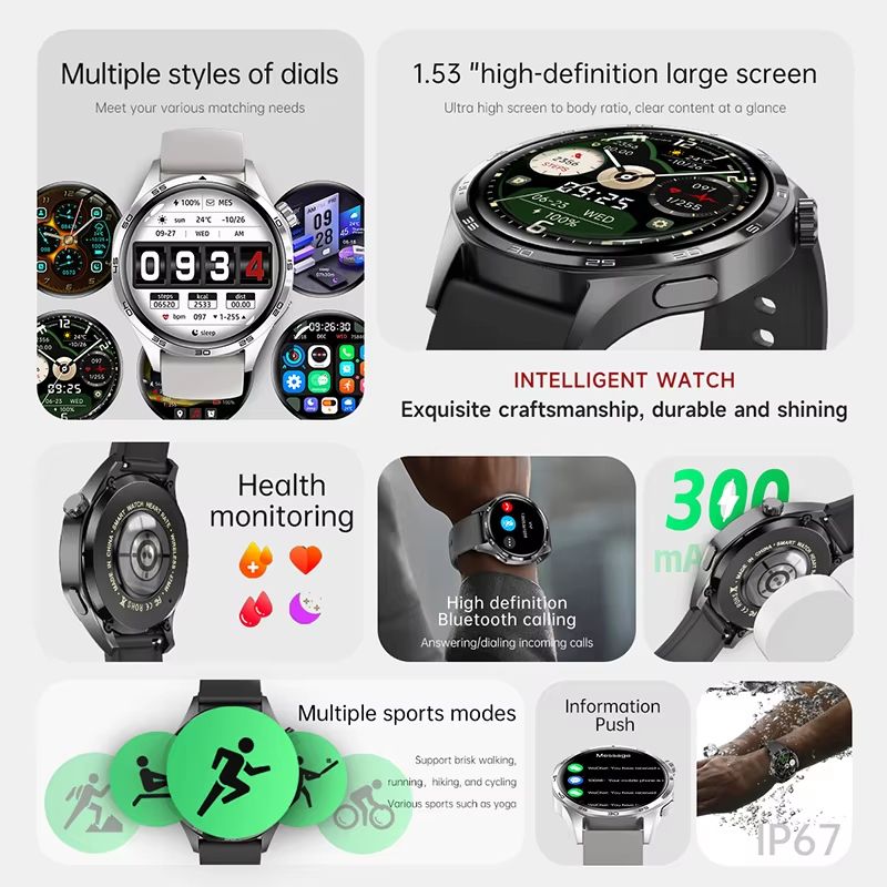 For Huawei WATCH GT 5 Pro Smartwatch Men NFC GPS Tracker AMOLED 360*360 HD Screen Heart Rate Bluetooth Call Sport Smart Watch