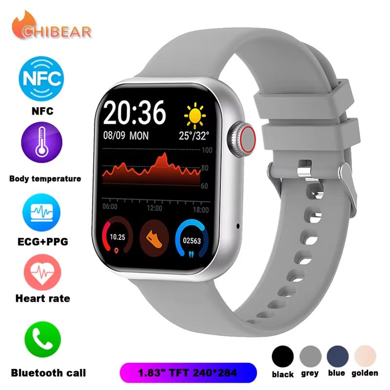 NFC ECG+PPG Sports Fitness SmartWatch Men Temperature Monitoring Heart Rate Bluetooth Call Sports Smart Watch Men Women