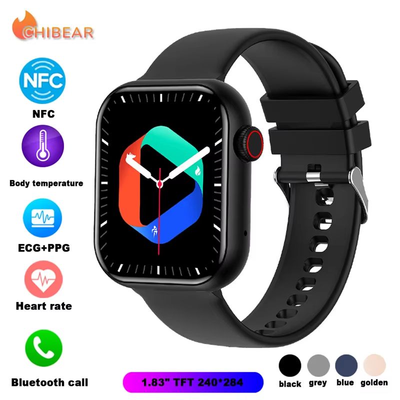 NFC ECG+PPG Sports Fitness SmartWatch Men Temperature Monitoring Heart Rate Bluetooth Call Sports Smart Watch Men Women