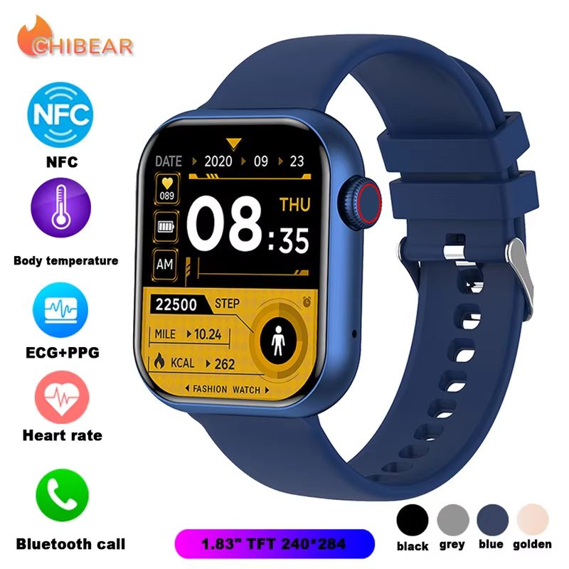 NFC ECG+PPG Sports Fitness SmartWatch Men Temperature Monitoring Heart Rate Bluetooth Call Sports Smart Watch Men Women