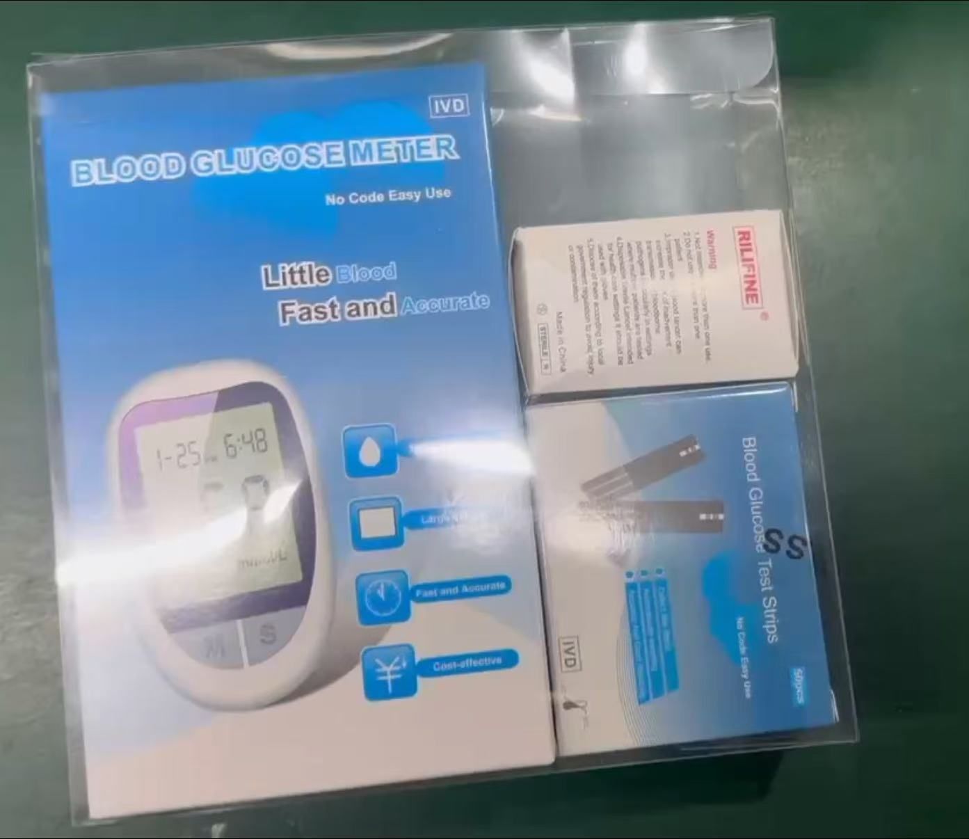 Home blood glucose meter English version blood glucose meter medical grade accurate cross-border blood glucose tester test strips needle