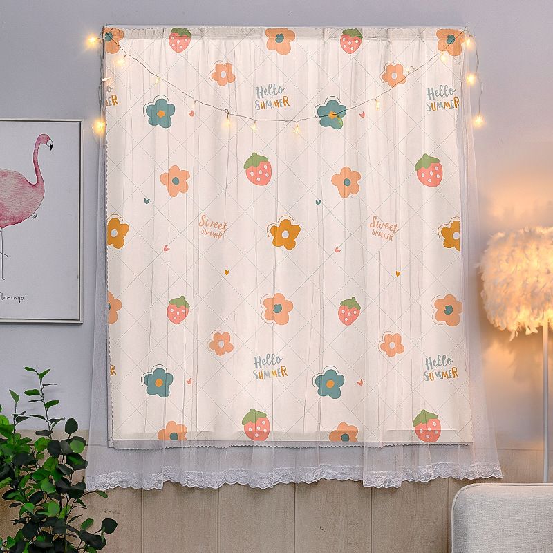 Colorful  Various customization curtains without punching Velcro stickers dormitory bay windows light-transmitting but not transparent blackout curtains for rented rooms