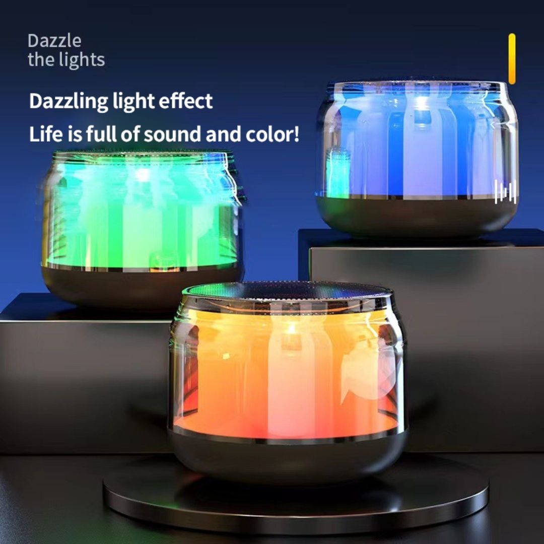 Transparent Sci-Fi  Portable Bluetooth Speaker - Multi-Color LED Lights, Portable Mini Soundbox for Phone/PC (Budget-Friendly)