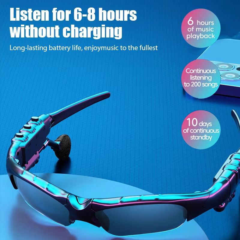 8-Color Fashion Blitz | Smart Bluetooth 5.3 Sunglasses – Stream Music, Take Calls & Rule the Streets in Style!