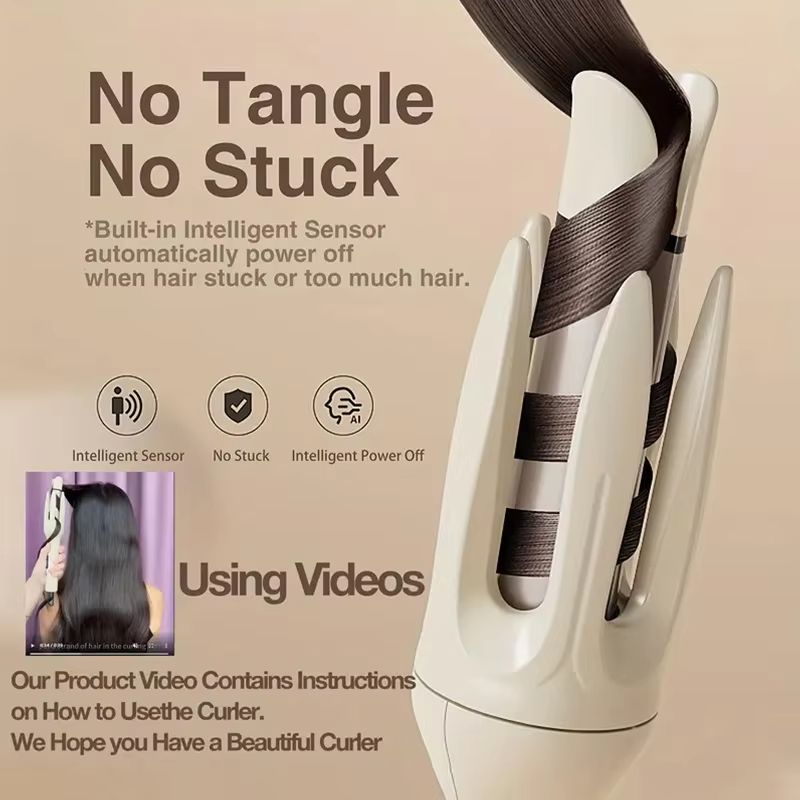 2025 Hot Automatic curling iron, 28 mm barrel, 4 temperature modes, negative ion generator, smart timer and sensor