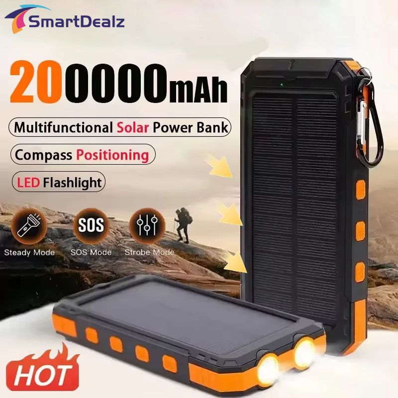 20000mAh Solar Power Bank with LED Light - Portable Solar Charger for Outdoor, Emergency, and Daily UseProduct