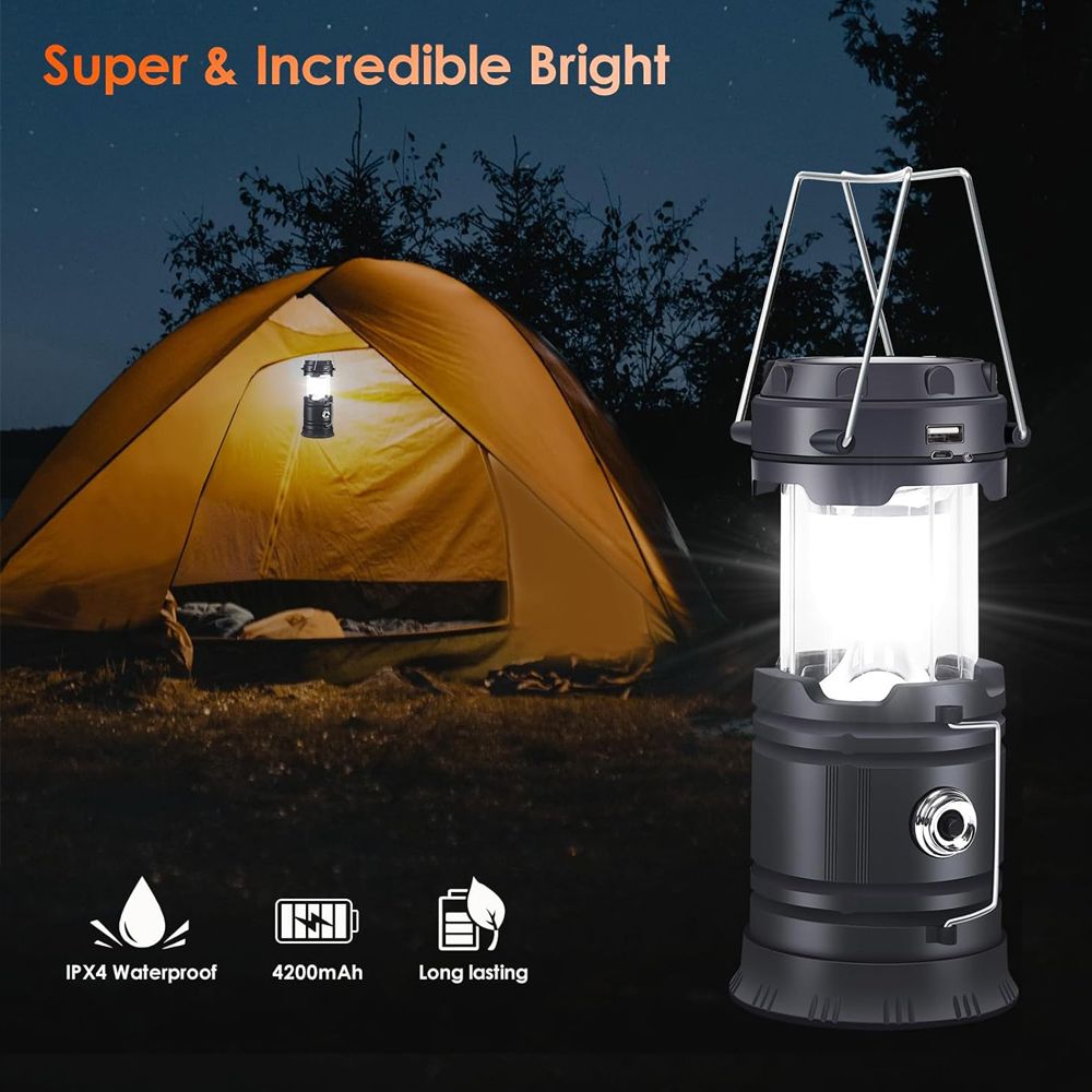 Kenya's Rainy-Season Camping Must-Have! Solar Lantern with Fast Charge &Long  endurance – Portable, Waterproof & Blackout-Proof for Safari Adventures!