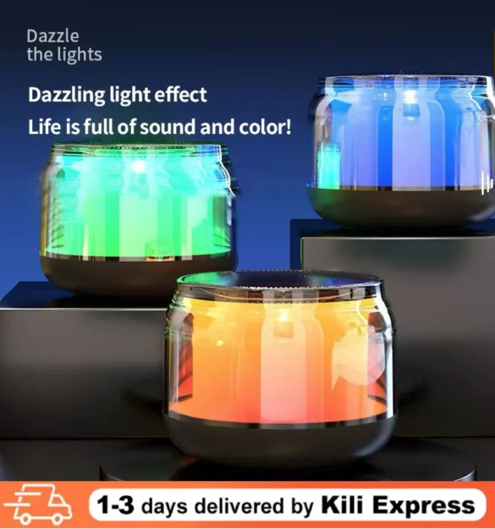 Transparent Sci-Fi  Portable Bluetooth Speaker - Multi-Color LED Lights, Portable Mini Soundbox for Phone/PC (Budget-Friendly)