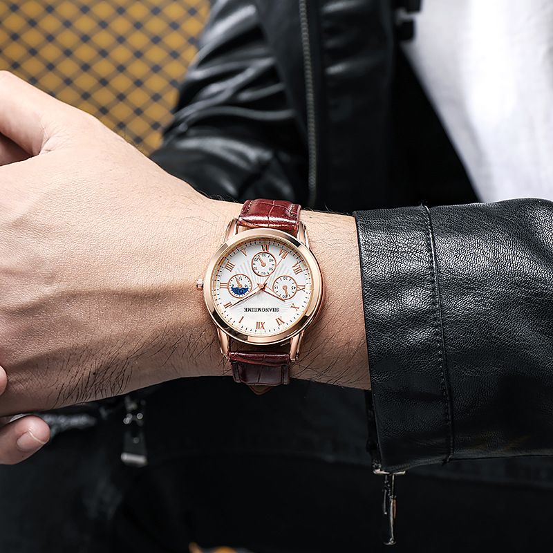 2025 hot selling men's watch all-match quartz waterproof watch Shangmei waterproof men's watch