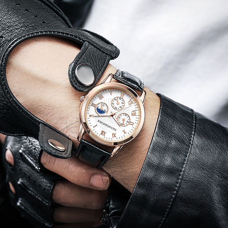 2025 hot selling men's watch all-match quartz waterproof watch Shangmei waterproof men's watch