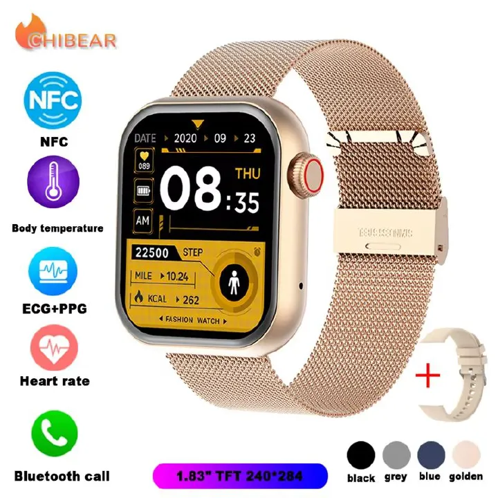NFC ECG+PPG Sports Fitness SmartWatch Men Temperature Monitoring Heart Rate Bluetooth Call Sports Smart Watch Men Women