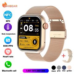 Smart Watch For Men Women Sport Mode Music Control Calorie Distance Fitness  NFC ECG+PPG Sports Fitness SmartWatch Men Temperature Monitoring Heart Rate Bluetooth Call Sports Smart Watch Men Women
