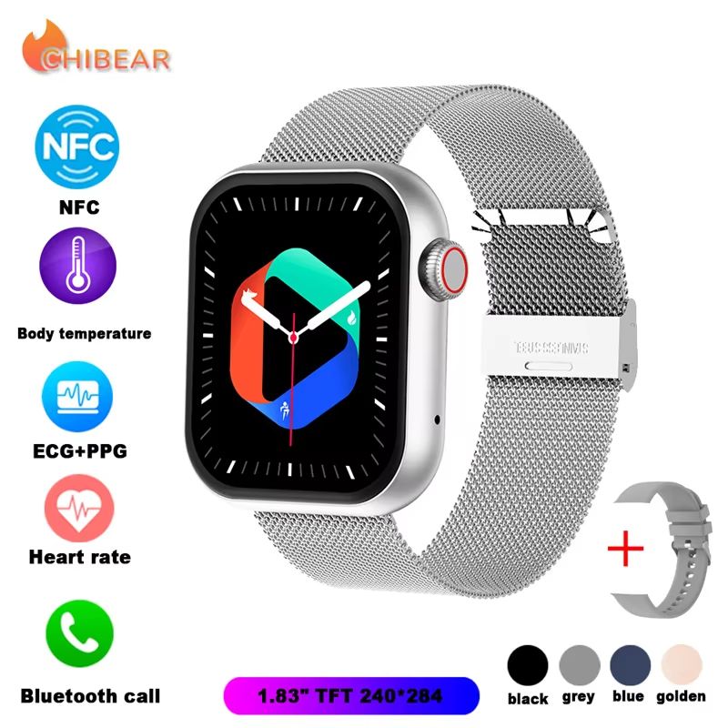 NFC ECG+PPG Sports Fitness SmartWatch Men Temperature Monitoring Heart Rate Bluetooth Call Sports Smart Watch Men Women