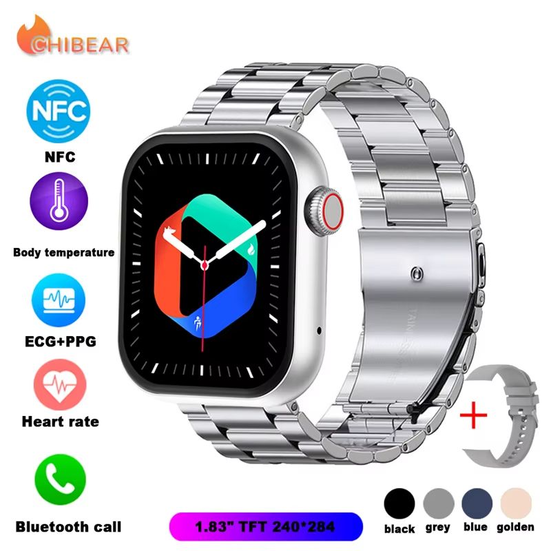 NFC ECG+PPG Sports Fitness SmartWatch Men Temperature Monitoring Heart Rate Bluetooth Call Sports Smart Watch Men Women
