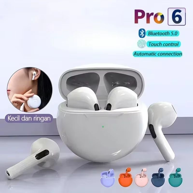 Air Pro 6 TWS Wireless Headphones with Mic Fone Bluetooth Earphones Sport Running Headset for Apple iPhone Xiaomi Pro6 Earbuds