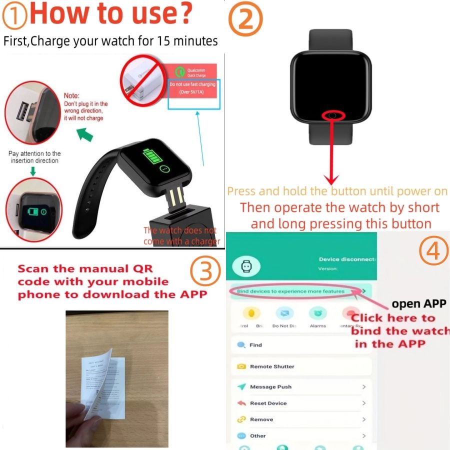 Smart Watch For Men Women Sport Mode Music Control Calorie Distance Fitness Smart Band Message Remind Smart Bracelet Android IOS Smart Watch