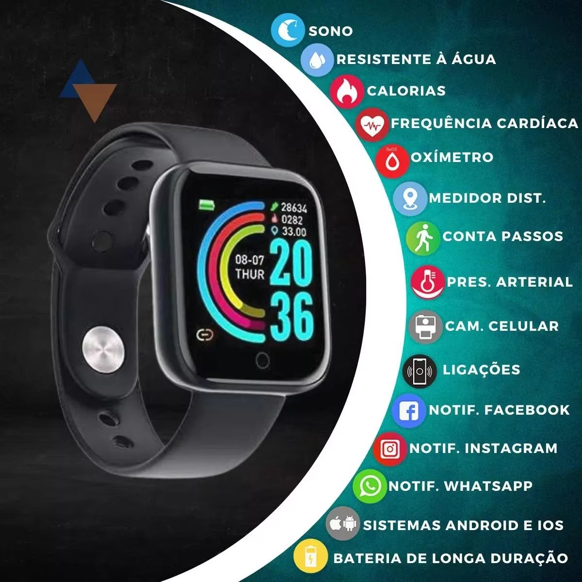 Smart Watch For Men Women Sport Mode Music Control Calorie Distance Fitness Smart Band Message Remind Smart Bracelet Android IOS Smart Watch