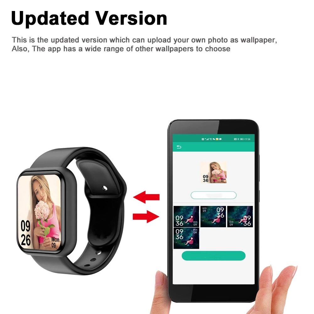 Smart Watch For Men Women Sport Mode Music Control Calorie Distance Fitness Smart Band Message Remind Smart Bracelet Android IOS Smart Watch