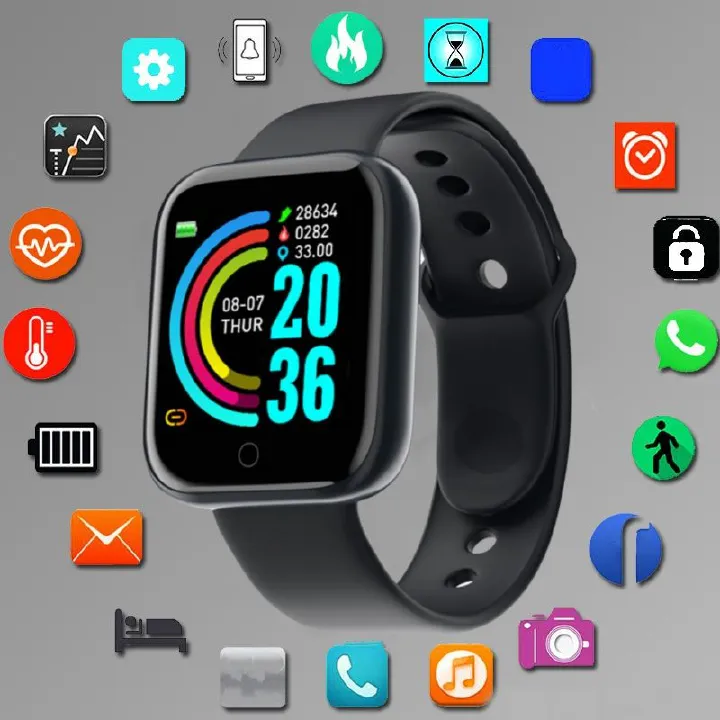 Smart Watch For Men Women Sport Mode Music Control Calorie Distance Fitness Smart Band Message Remind Smart Bracelet Android IOS Smart Watch