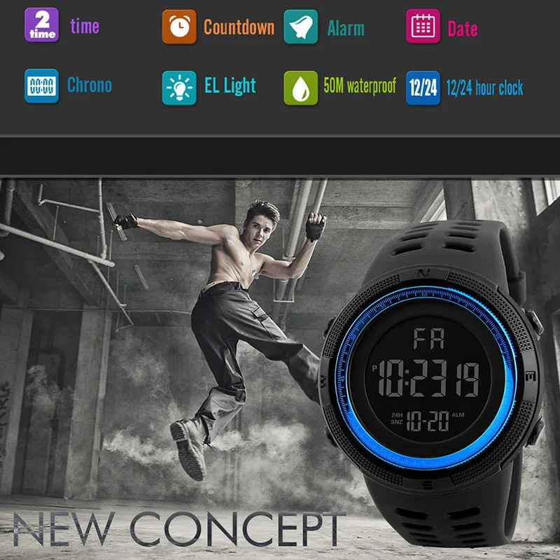 Hot Selling YIKAZE X01 Men's Digital Watches Multifunction Military Men Sports Wristwatch Sweatproof Luminous Man Student Electronic Watch