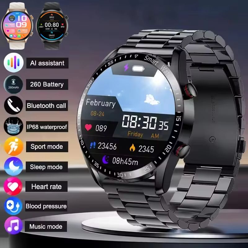 2025 New Voice Call Smart Watch Men GT Series 1.53 inch AMOLED Screen Sports Watch Health Smartwatch For Android IOS Phone Bands